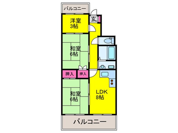 エスタ－テハクヤの物件間取画像